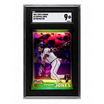 Chipper Jones RETROFRACTOR Limited Print Run SGC 9 MLB Braves /500 Printed