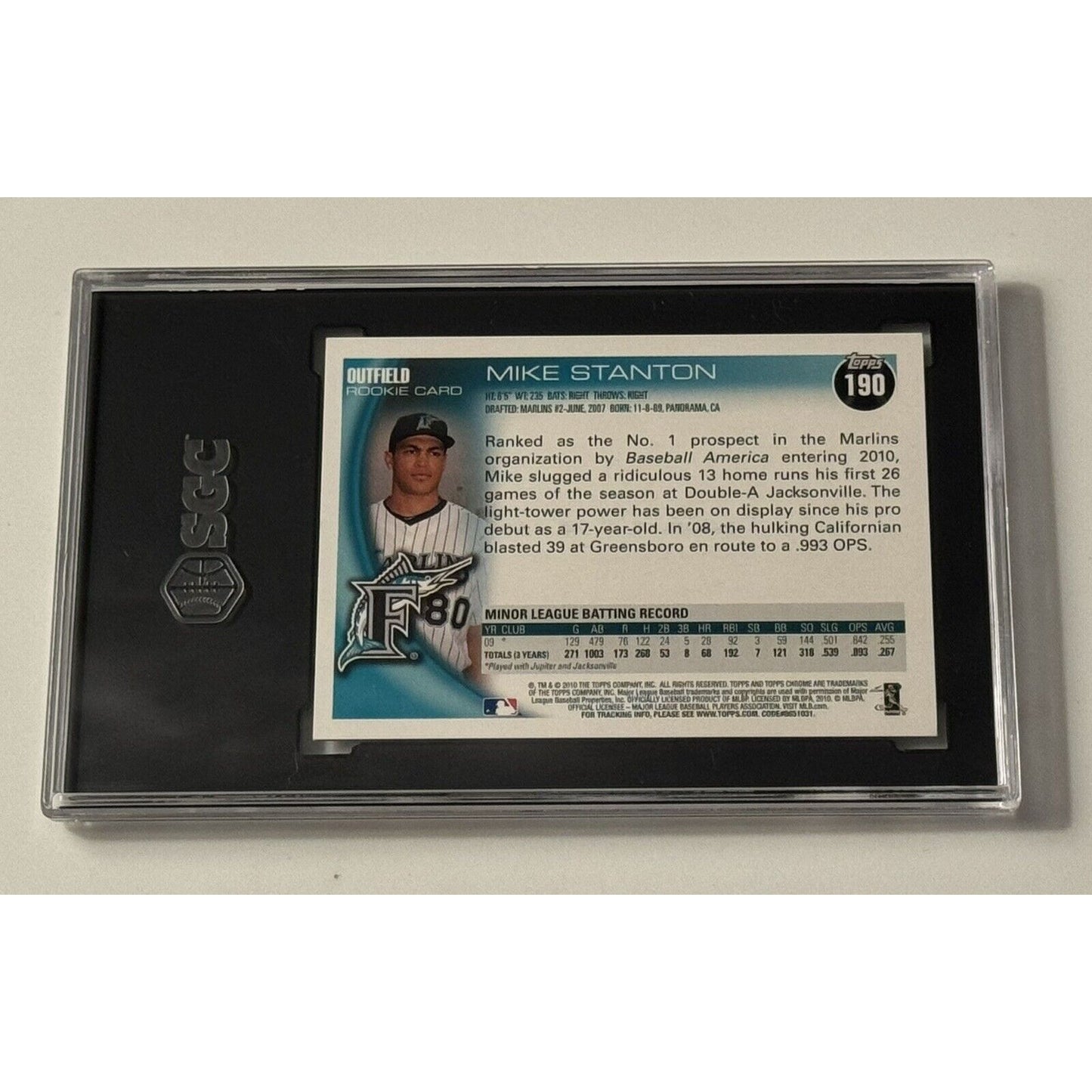 Giancarlo/Mike STANTON RC AUTO 2010 Topps Chrome Rookie #190 NY Yankees SGC 9/10