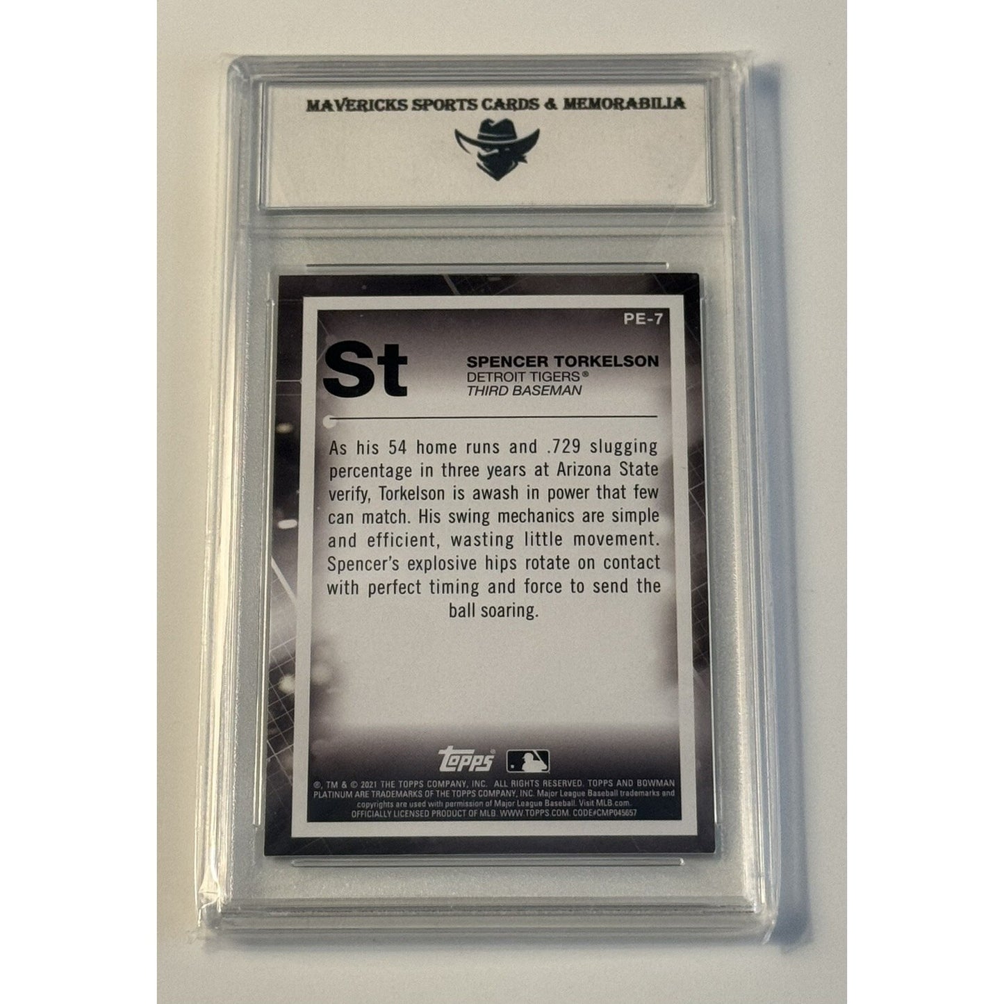 Spencer Torkelson* 2021 Bowman Platinum Baseball - MLB Detroit Tigers Card #PE-7