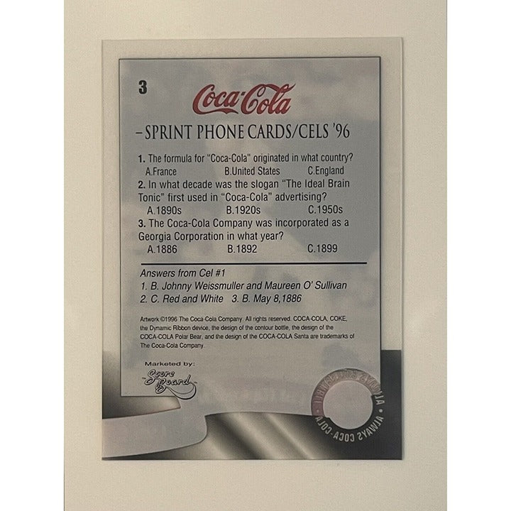 1996* Score Board Coca-Cola Sprint Phone Card #3 Cal Ripken Jr* HOF MLB Orioles*
