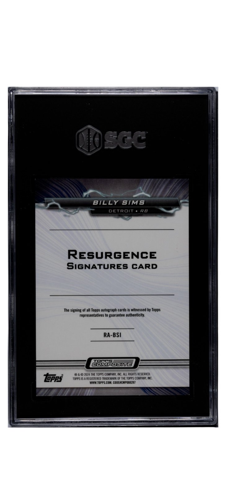 50/125* - Billy Sims Auto Topps Comp. Signatures white Surge #RA-BSI - NFL Lions