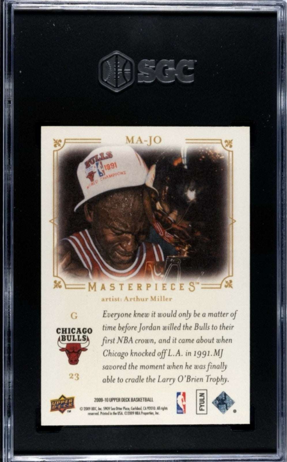 MICHAEL JORDAN 2009-10 Upper Deck Masterpieces Canvas Card MA-JO NBA Bulls SGC 7