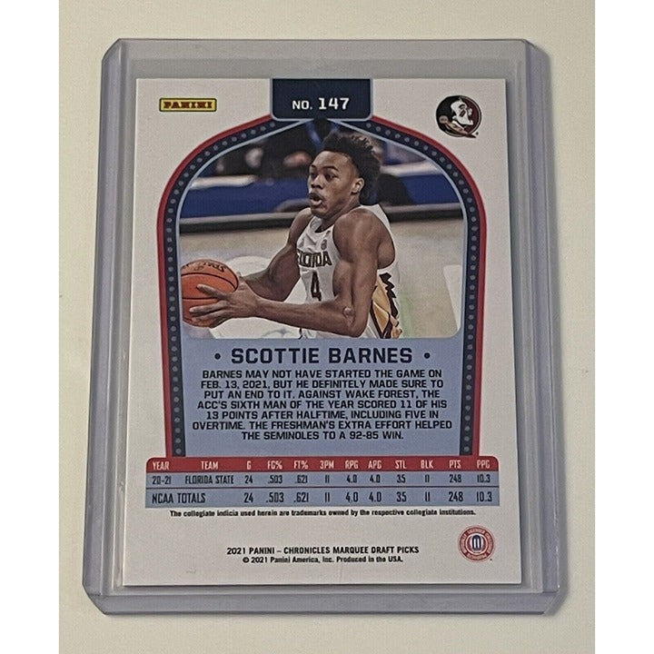 2021 Panini Chronicles Marquee Draft Picks Scottie Barnes Rookie RC #147 Raptors