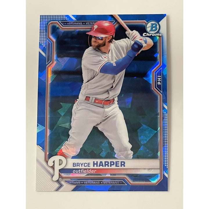 2021 Bowman Chrome Blue Refractor - Bryce Harper #96 - MLB Philadelphia Phillies
