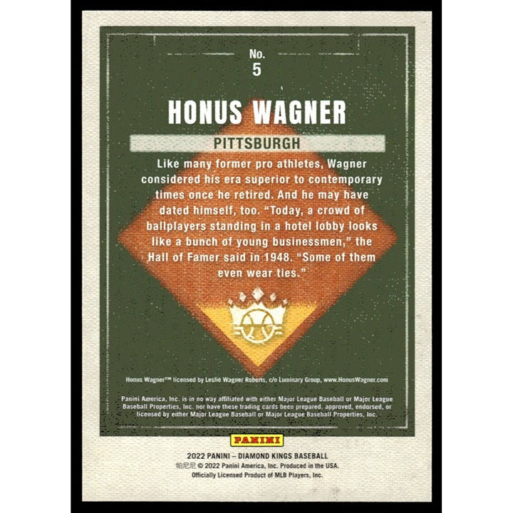 Honus Wagner - 2022 Panini Diamond Kings #5 Framed Plum - MLB Pittsburgh Pirates