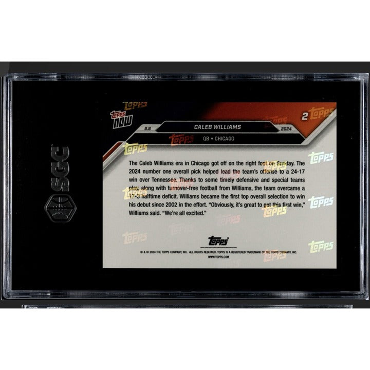 2024 Topps Now 1st Overall Debut Win Caleb Williams RC* NFL Bears Card #2 SGC 10