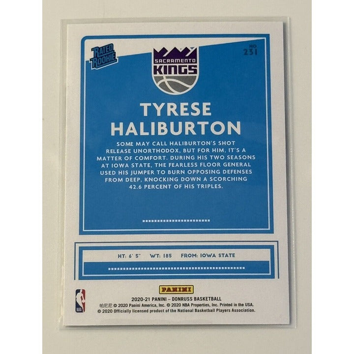 Tyrese Halliburton RC 2020-21 Donruss Rated Rookie Card 231 - NBA Indiana Pacers