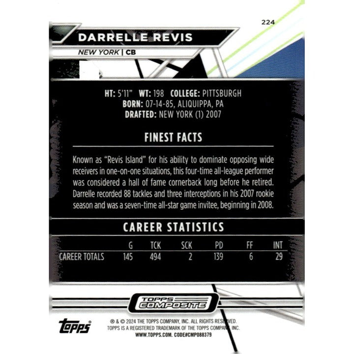 2023 Topps Composite NFL Football Darrelle Revis* - NFL New York Jets - Card 224