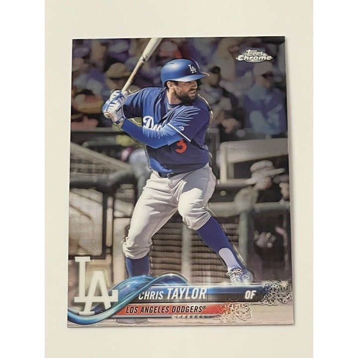 2018 Topps Chrome Chris Taylor MLB Los Angeles Dodgers - MLB Baseball Card #183*