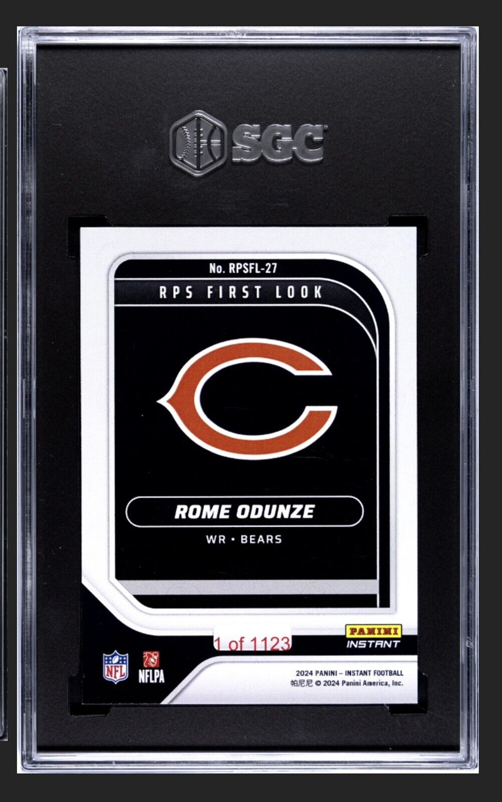 2024 Panini Instant Rome Odunze RC* Bears Rookie RPS FIRST LOOK SP #27 - SGC 9.5