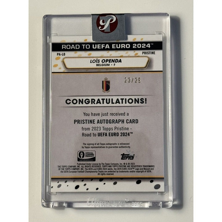 2023 Topps Pristine UEFA Euro 2024 Pristine 23/25 Lois Openda Auto #PA-LO Orange