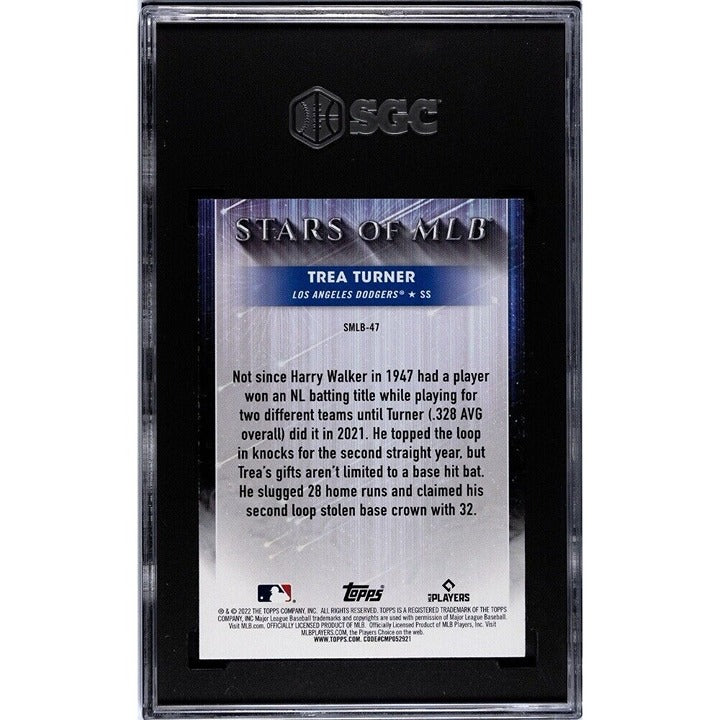 2022 Topps Series 2 Stars Of The Trea Turner #SMLB-47 - MLB LA Dodgers - SGC 10*