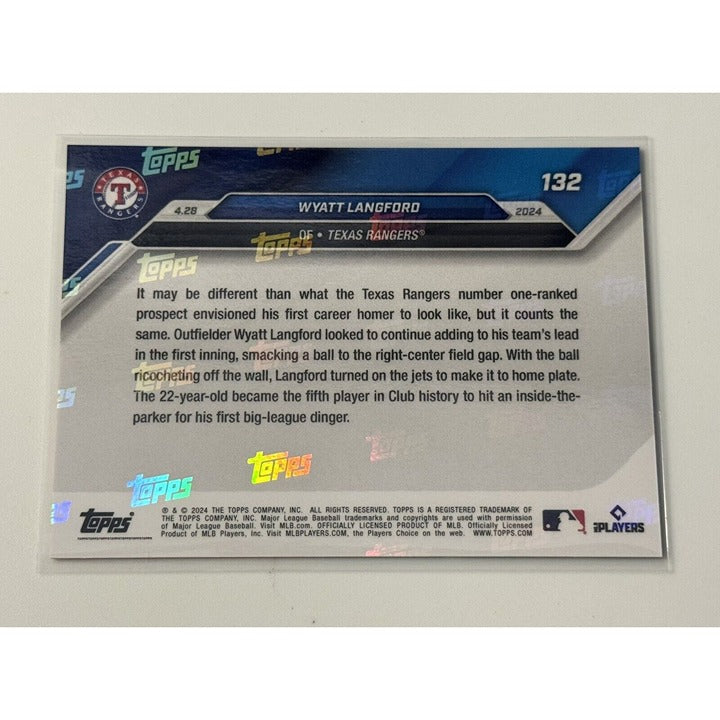 Wyatt Langford RC - 2024 MLB Topps Now Card #132 - 1st Inside Park HR - IN HAND