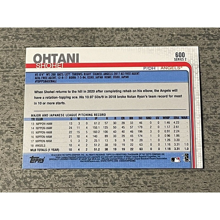 2019 MLB Topps All-Star Rookie Cup #600 - Shohei Ohtani Los Angeles Angels MINT!