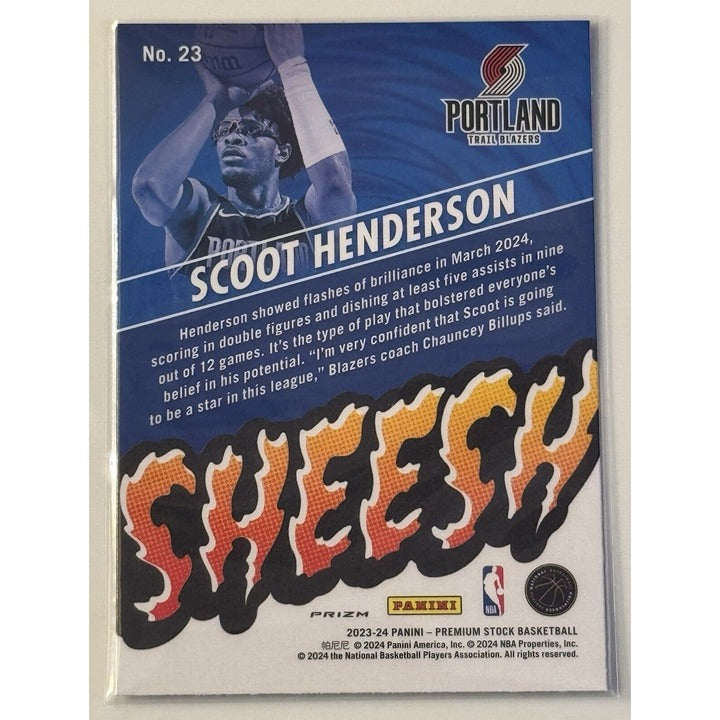 2023-24 Panini NBA Hoops Premium Stock - Sheesh Prizm Scoot Henderson RC Card 23