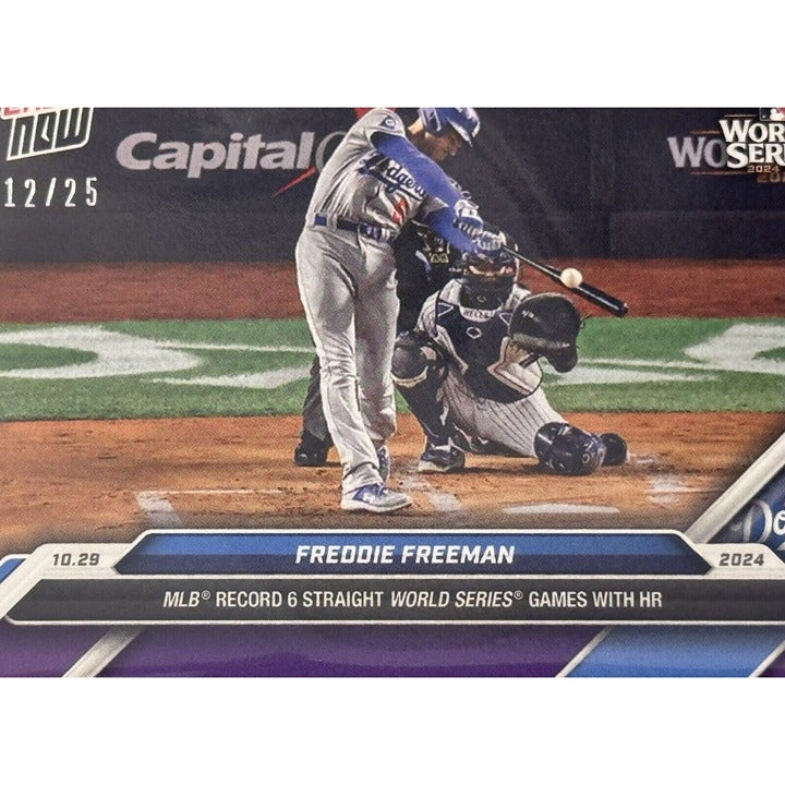 12/25! MLB RECORD Freddie Freeman 2024 MLB Topps NOW 6th Straight Game W/HR #873