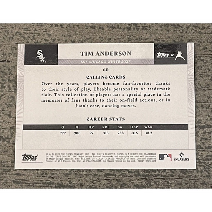 Tim Anderson 2022 Topps X Juan Soto CURATED SET Card #60 MLB Chicago White Sox*