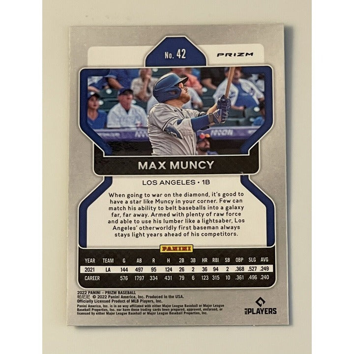 MAX MUNCY 2021-22 PANINI PRIZM GREEN PARALLEL #42 - LOS ANGELES DODGERS Baseball