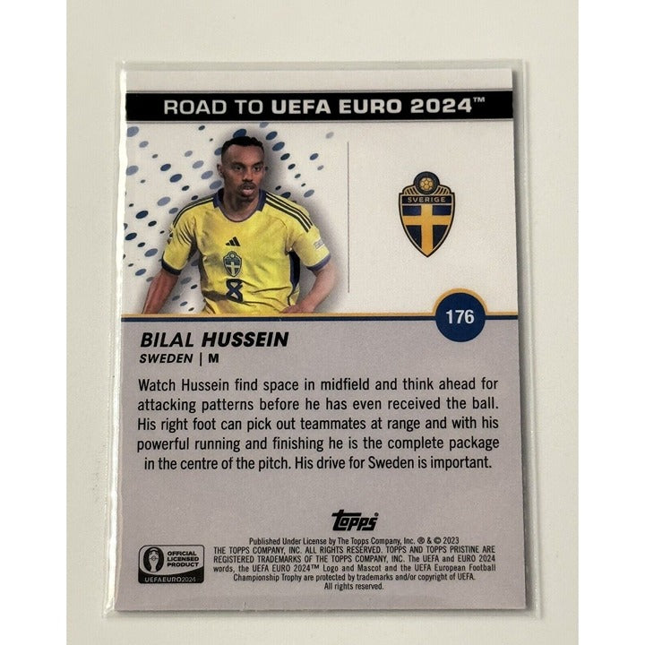 2023 Topps Pristine Soccer UEFA EURO Bilal Hussein Rookie DEBUT Futbol Card #176