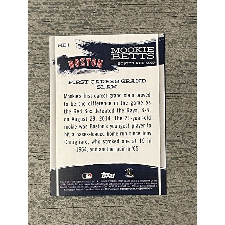 2019 Topps Mookie Betts*- Highlights MLB Boston Red Sox/LA Dodgers - Card #MB-1*