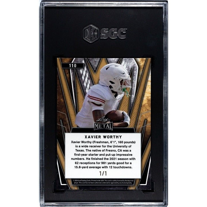 1/1 XAVIER WORTHY RC 2024 Leaf Metal Sky MOJO -NFL Chiefs Rookie Card 110 SGC 10