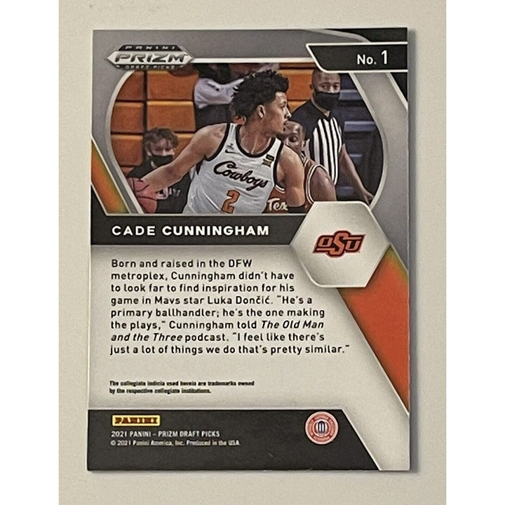 CADE CUNNINGHAM RC 2021 Prizm Draft Picks Card 1 OSU Cowboys/NBA Detroit Pistons