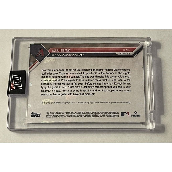 2023 Topps Now Alek Thomas* NLCS On-Card Auto 40/49 #1026 - MLB D’Backs IN HAND!