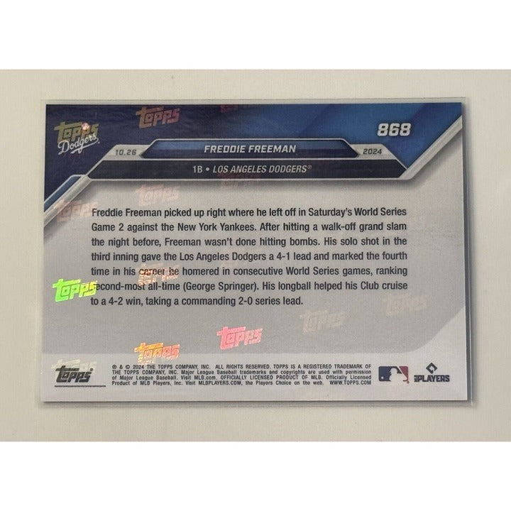 21/25* 2 STARS! Freddie Freeman/Betts World Series HRs 2024 Topps NOW #868 READY