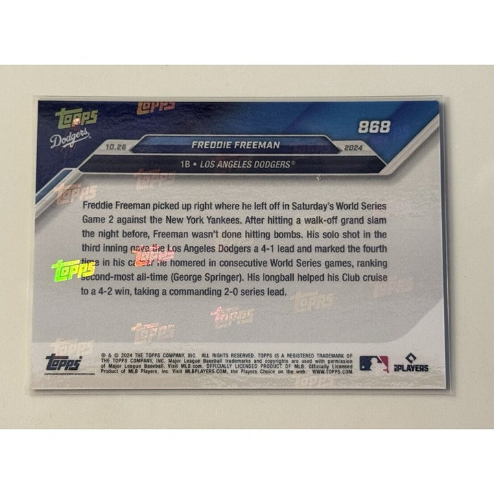 2 STARS! Freddie Freeman/Betts World Series HRs 2024 MLB Topps NOW #868 - READY!