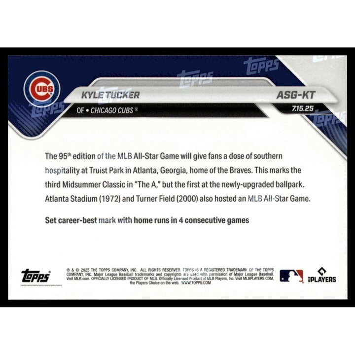 Kyle Tucker Limited Edition 2025 MLB Allstar Game National vs American - #ASG-KT