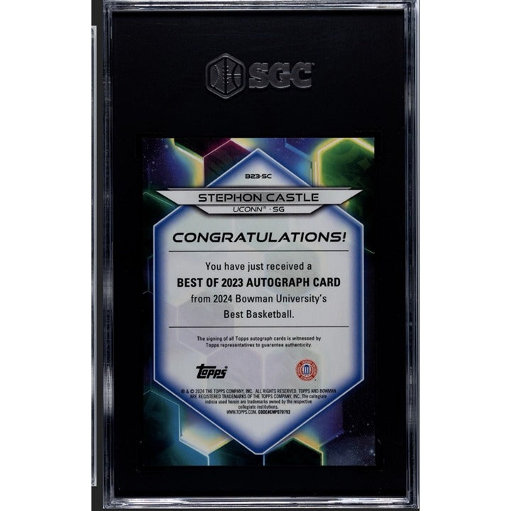 12/25* 2023-24 Bowman Best U Stephon Castle RC AUTO UCONN Refrc. #B23-SC SGC 10!