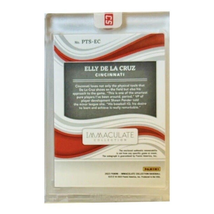 2023 Panini Immaculate ELLY DE LA CRUZ RC On Card Auto /99 TRIPLE PATCH MLB Reds