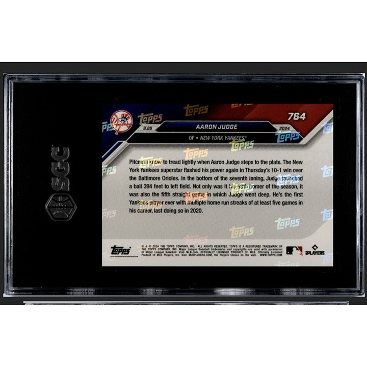 2024 Topps Now Aaron Judge* MLB NY Yankees HR 58 Streak to 5 Games #764 SGC 9.5*