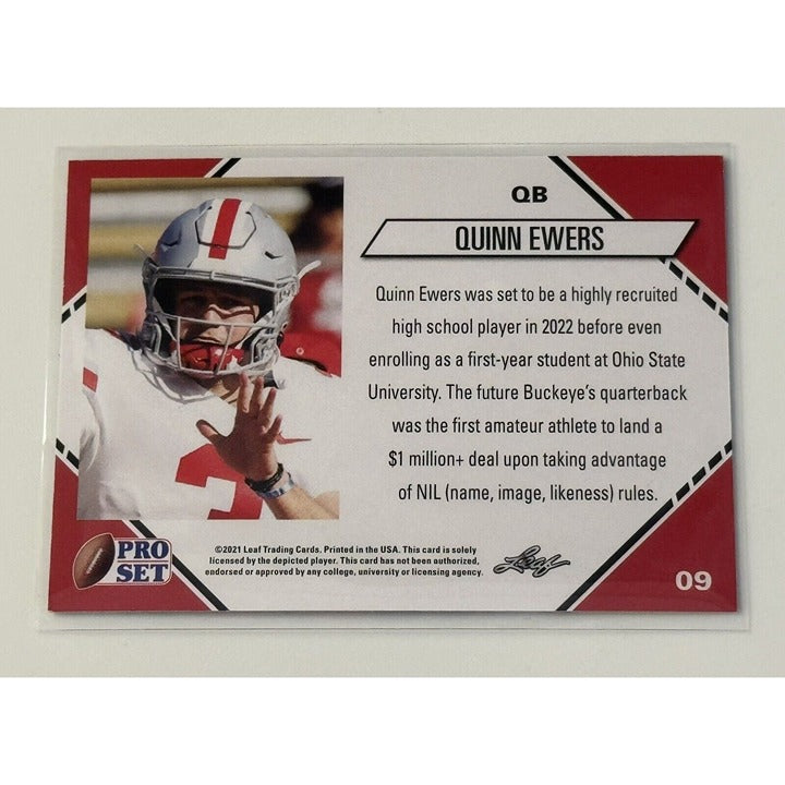 2021 Quinn Ewers RC Leaf Pro Set Football Rookie Card #09 - NCAA Texas Longhorns