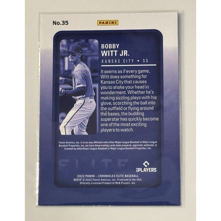 2022 Panini Chronicles Elite Bobby Witt Jr RC Refractor - KC Royals Rookie Star!