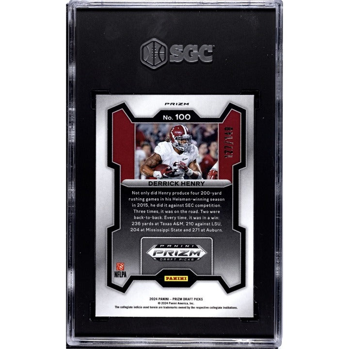 127/149 2024 Panini Prizm Derrick Henry Purple Ice Ravens/Tide Card #108 SGC 9.5