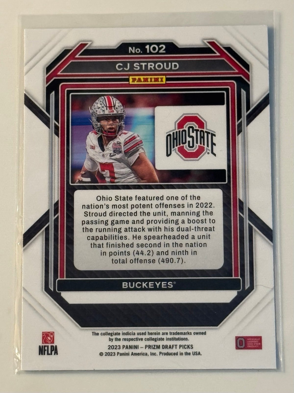 CJ Stroud RC 2023 Panini Silver Prizm Rookie Ohio State/NFL Texams Football #102