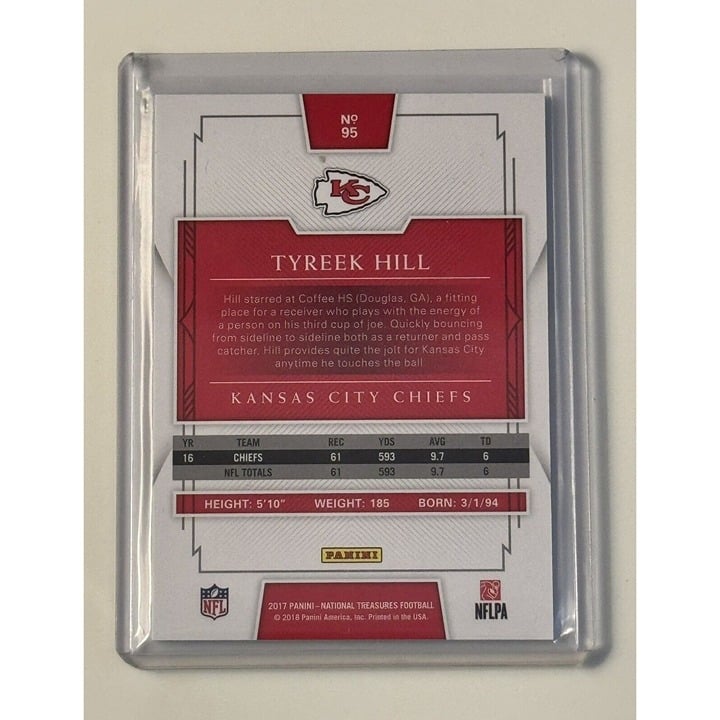 8/10* Tyreek Hill 2017 Panini National Treasures NFL KC Chiefs/Dolphins Card #95