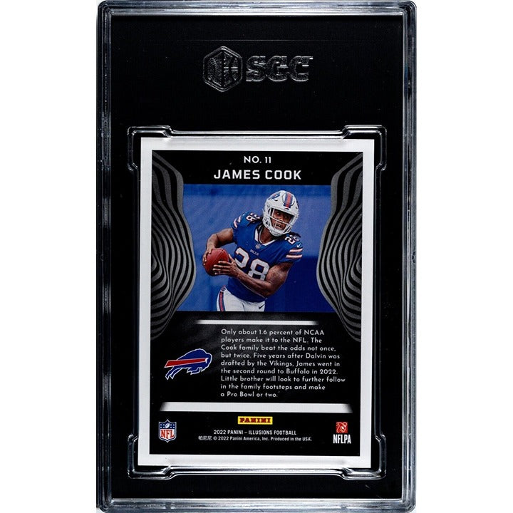 2022 Illusions Trophy Collection James Cook* RC Pink 66/399 NFL Bills #11 SGC 10