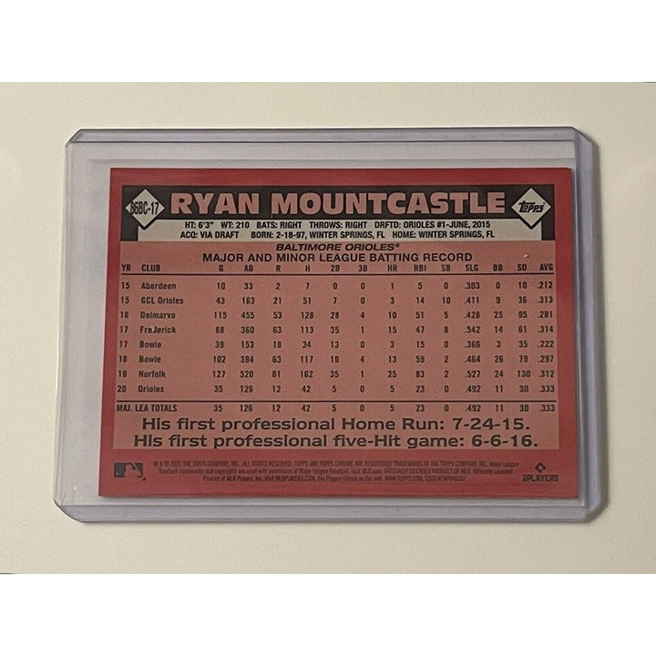 Ryan Mountcastle RC 2021 Topps Chrome 1986 ROOKIE REFRACTOR MLB Orioles #86BC-17