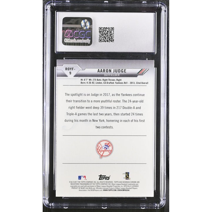 2017 - Bowman - MLB - New York Yankees - Aaron Judge - #ROYF-9 CGC 10 - Rookie