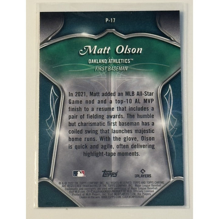 2022 Topps Chrome Matt Olson MLB Atlanta Braves Card #P-17 - Near Mint or Better