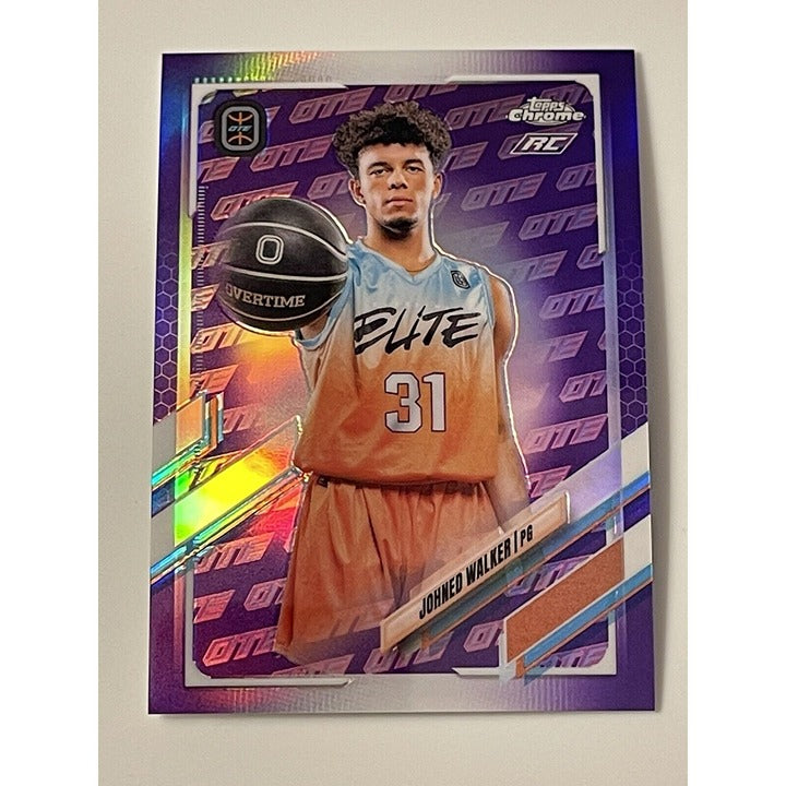 2021-22 Topps Chrome Overtime Johned Walker Purple OTE Refractor RC #100 283/299