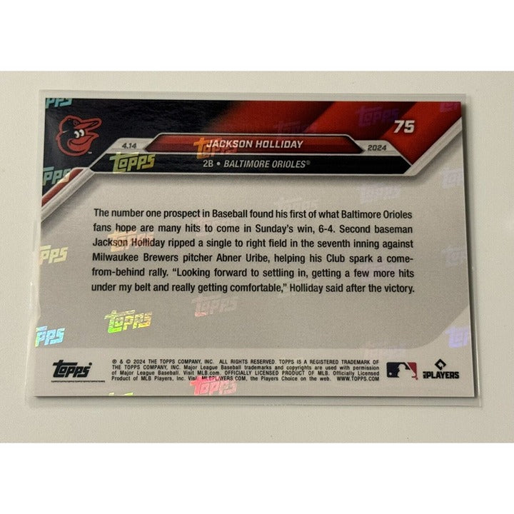 Low POP! Jackson Holliday RC* 2024 Topps Now 1st Career Hit - - MLB Orioles* #75