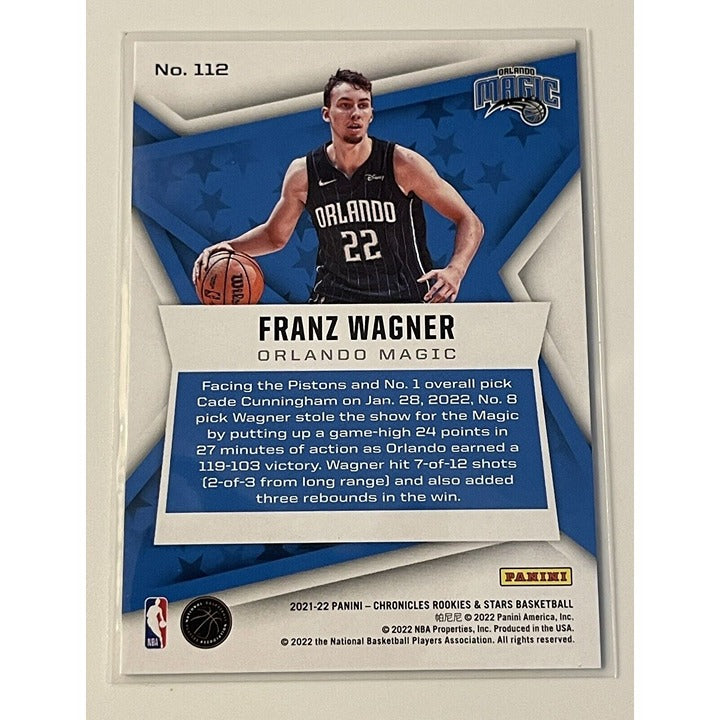 2021-22 Panini Chronicles Rookies And Stars Franz Wagner RC 112 NBA Magic Rookie