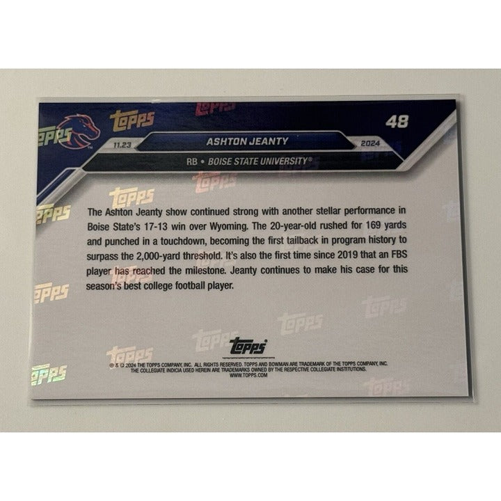 6/25* Ashton Jeanty RC 2024 Bowman U Now Football Card 48 Boise State - IN HAND*