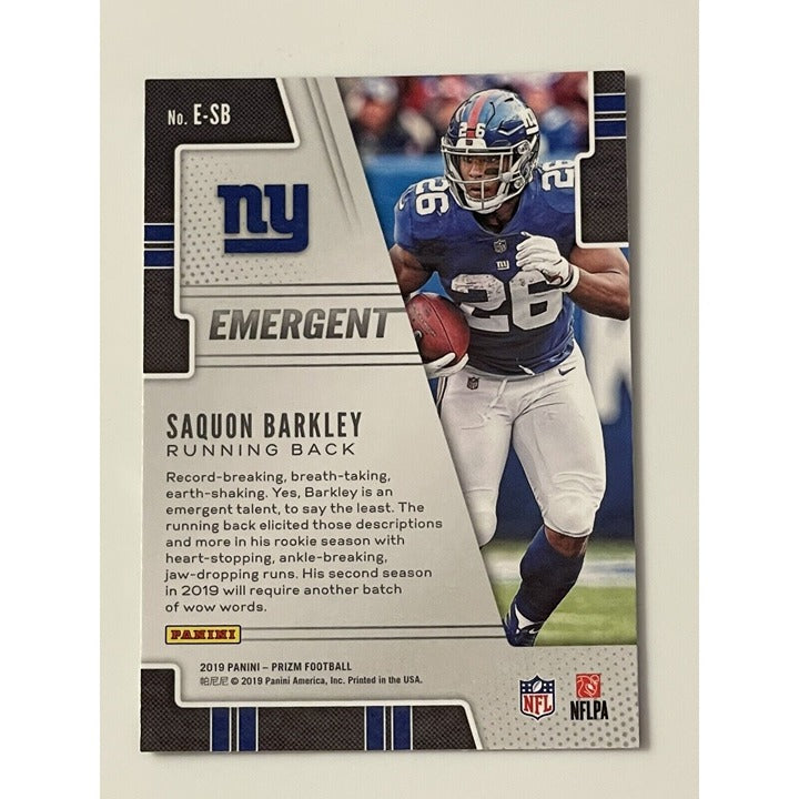 2019 Panini Prizm Saquon Barkley #E-SB - Emergent Insert - NFL New York Giants*