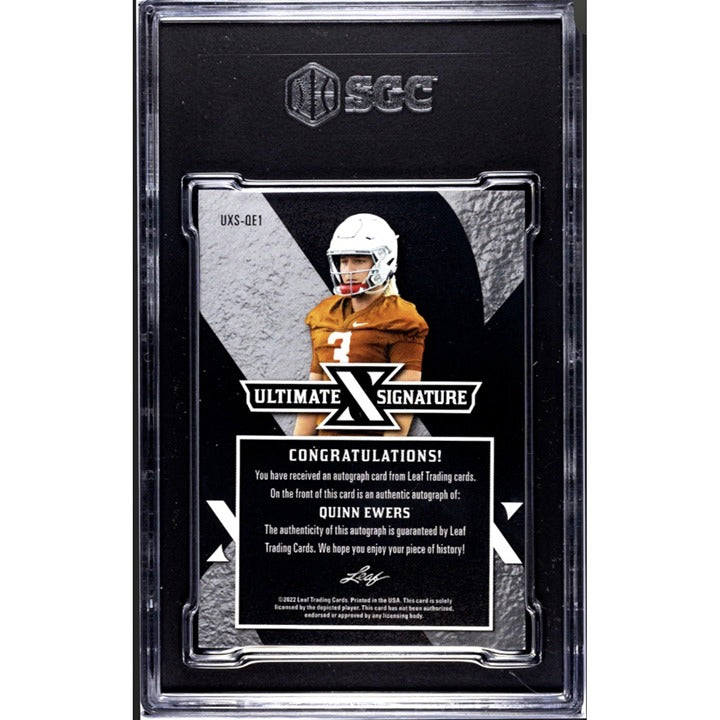 47/99* Quinn Ewers GOLD RC 2022 Leaf Ultimate Draft Ultimate X Sig UXS-QE1 SGC 9