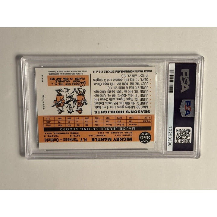 1996 TOPPS MANTLE REPRINT 1955 BOWMAN REPRINT Series Baseball Card #5 - PSA 8 NM