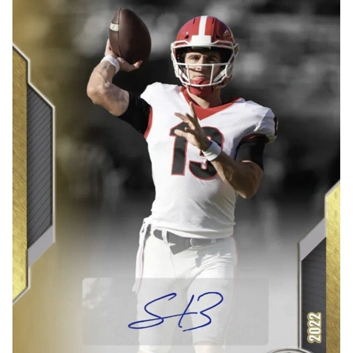 Stetson Bennett Gold #66/140 Auto 2022 Players Trunk 2 TIME CHAMPS/UGA Bulldogs*